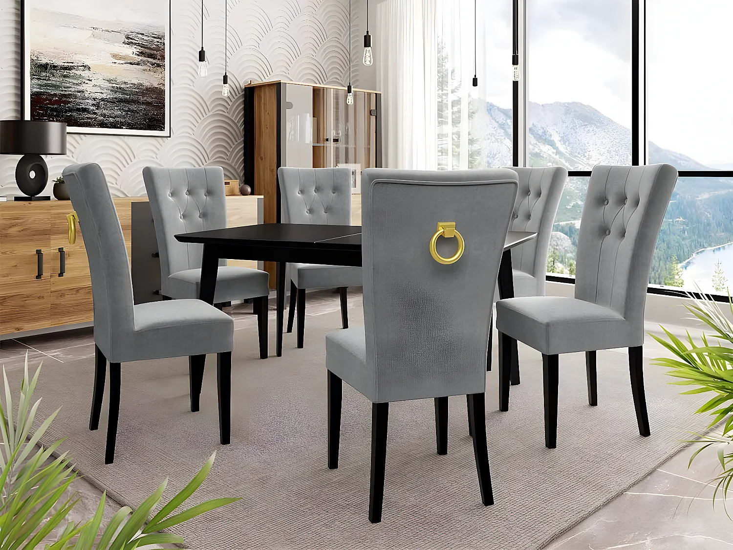 Chaise Racine 109, 100x51x63cm, Tissu, En bois, Stratifié