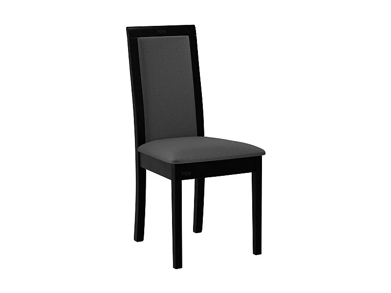 Silla Victorville 343, Gris oscuro|Negro, 93x45x41cm, Tapiz, De madera, Madera