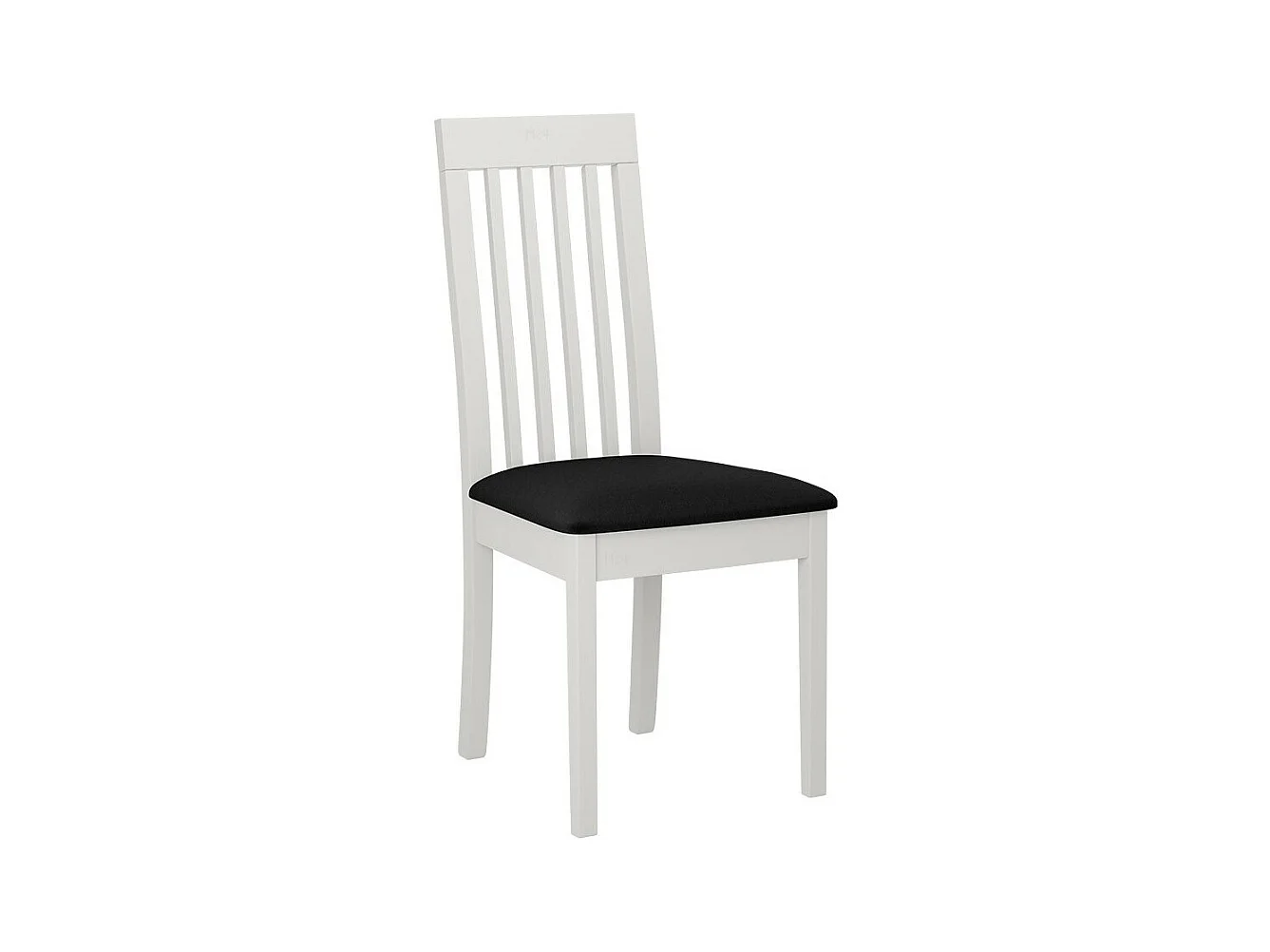 Chaise Victorville 347, Noir|Blanc, 96x47x53cm, Tapisserie, En bois, Bois