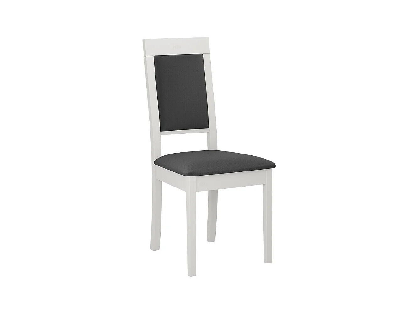 Chaise Victorville 340, Blanc|Gris foncé, 93x47x53cm, Tapisserie, En bois, Bois