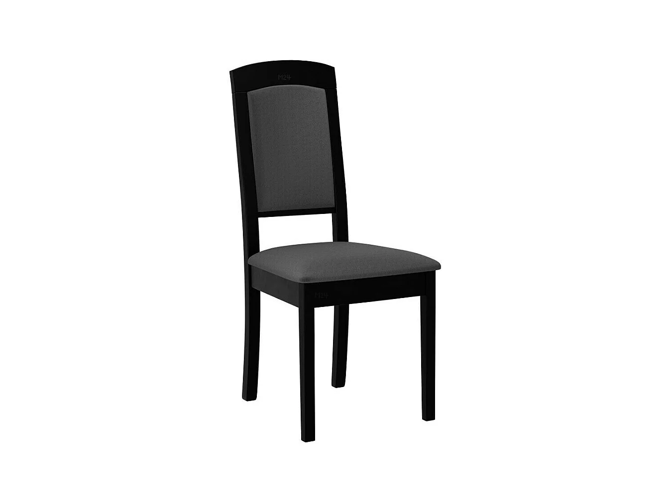 Chaise Victorville 338, Noir|Gris foncé, 96x47x52cm, Tapisserie, En bois, Bois