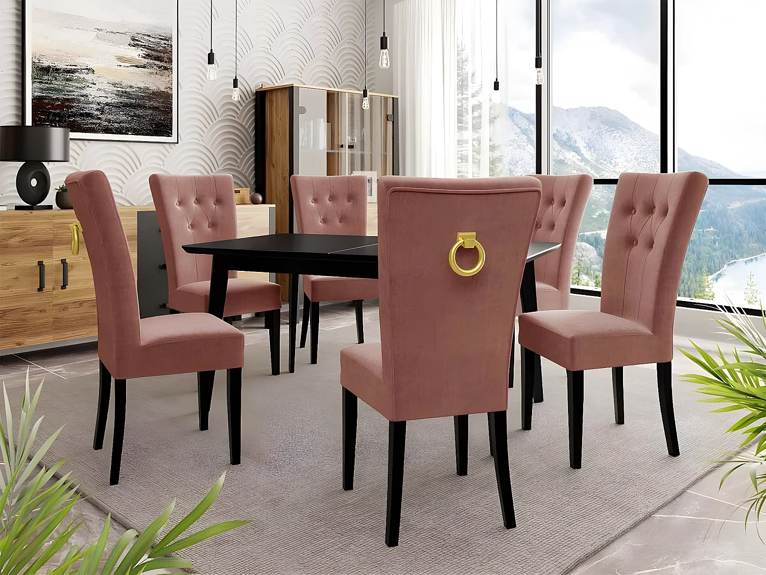 Silla Racine 109, 100x51x63cm, Tapiz, De madera, Aglomerado laminado