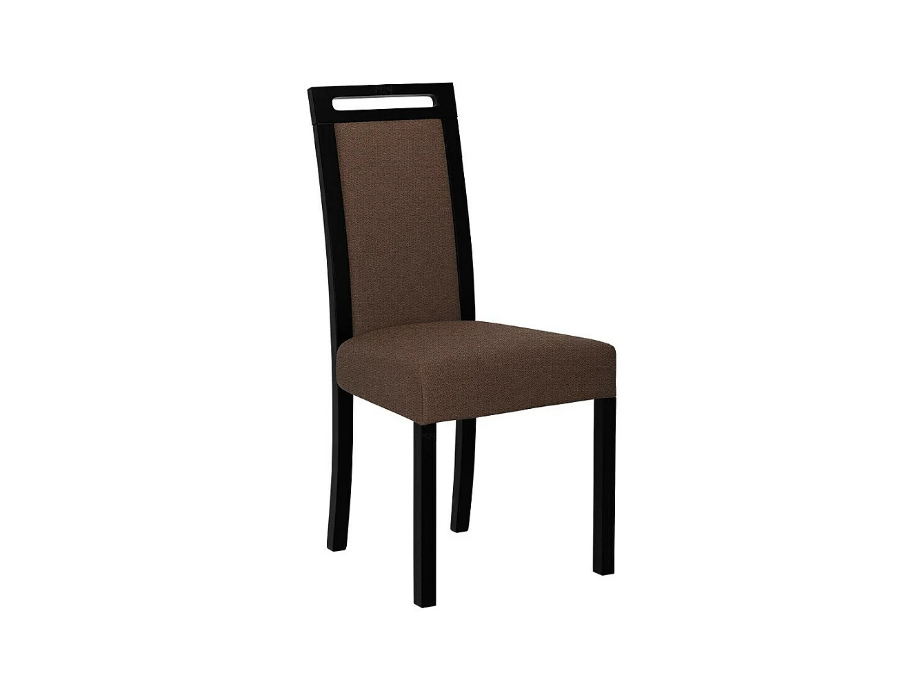Chaise Victorville 162, Marron|Noir, 96x45x41cm, Tapisserie, En bois, Bois