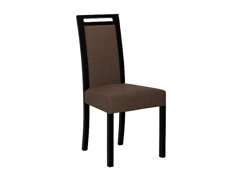 Silla Victorville 162, Marrón|Negro, 96x45x41cm, Tapiz, De madera, Madera