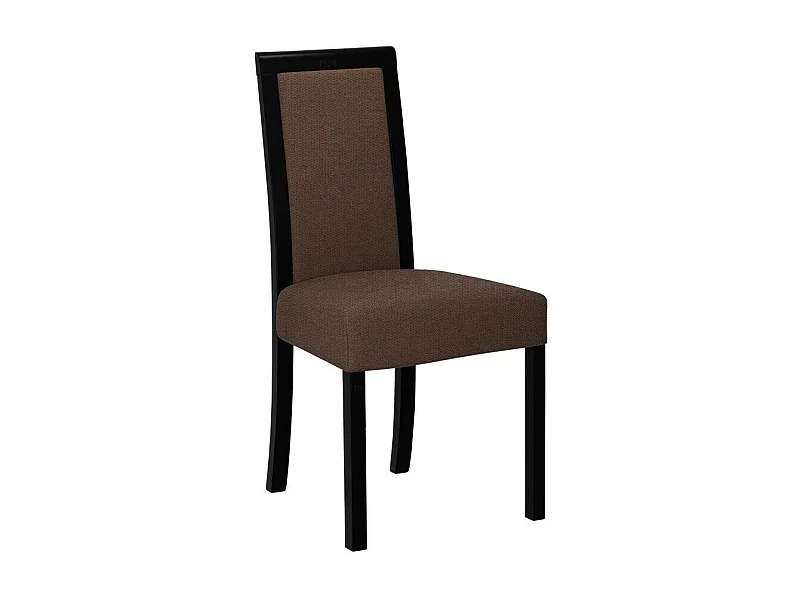 Silla Victorville 161, Marrón|Negro, 93x45x41cm, Tapiz, De madera, Madera