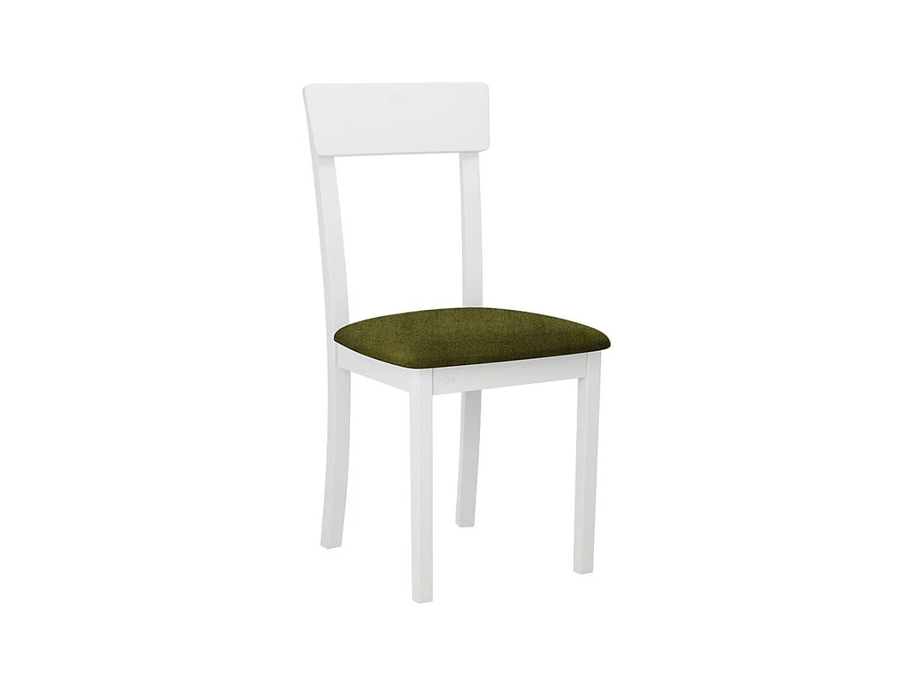 Chaise Victorville 352, Blanc|Vert, 86x43x47cm, Tapisserie, En bois, Bois