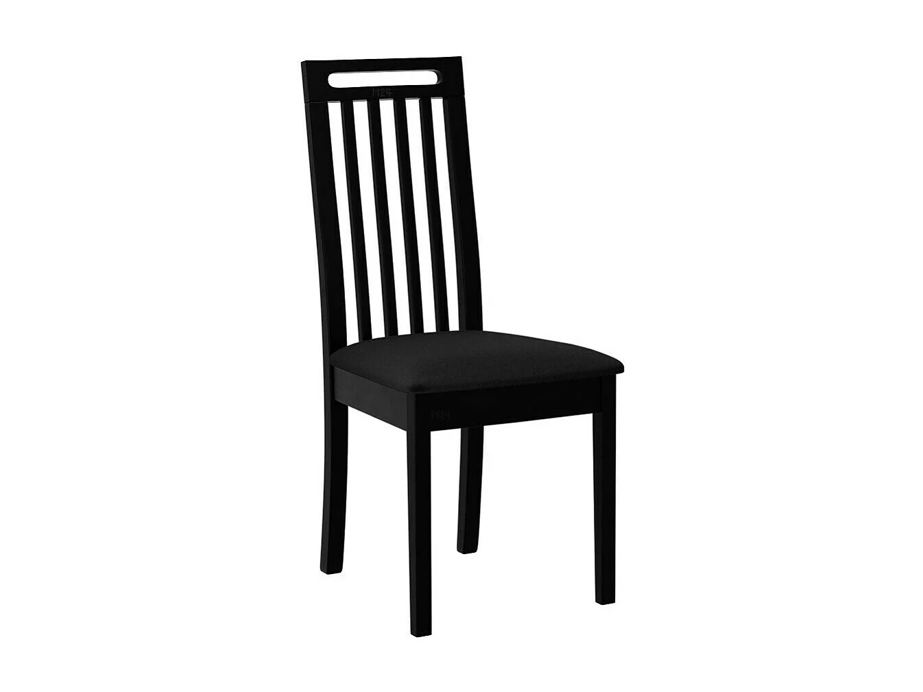 Chaise Victorville 348, Noir, 96x47x53cm, Tapisserie, En bois, Bois