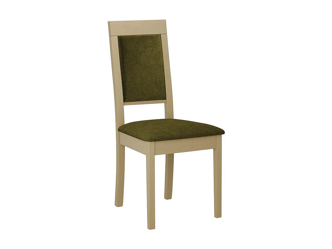 Chaise Victorville 340, Vert|Sonoma chêne, 93x47x53cm, Tapisserie, En bois, Bois