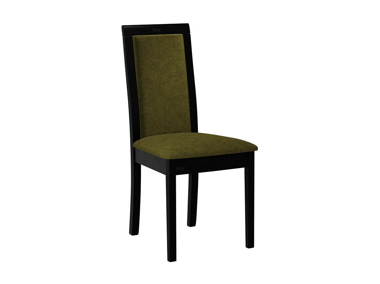 Chaise Victorville 343, Noir|Vert, 93x47x53cm, Tissu, En bois, Bois
