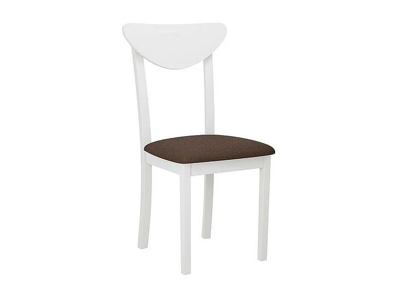 Silla Victorville 339, Marrón|Blanco, 90x43x40cm, Tapiz, De madera, Madera