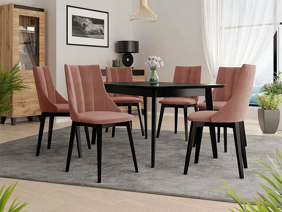 Silla Racine 114, 85x53x56cm, Tapiz, De madera, Aglomerado laminado