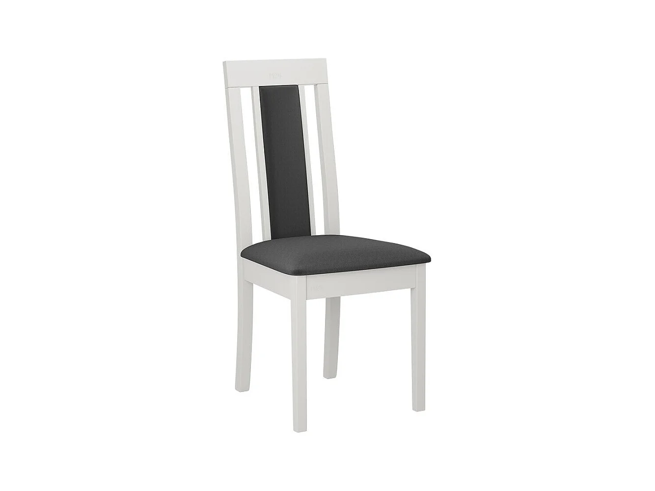 Chaise Victorville 342, Blanc|Gris foncé, 96x47x53cm, Tapisserie, En bois, Bois