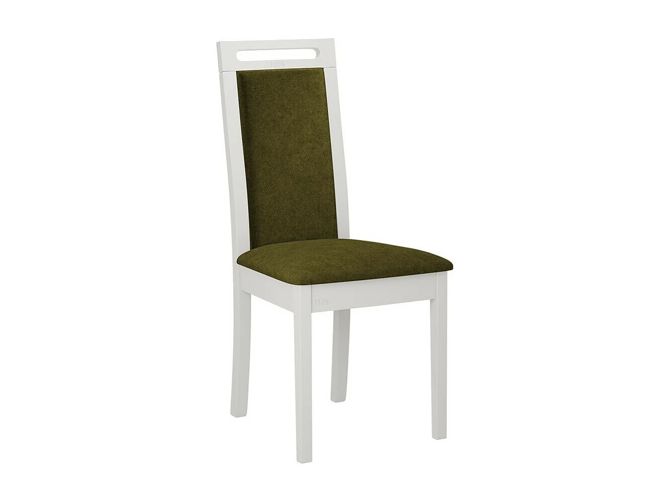 Chaise Victorville 344, Vert|Blanc, 96x47x52cm, Tapisserie, En bois, Bois