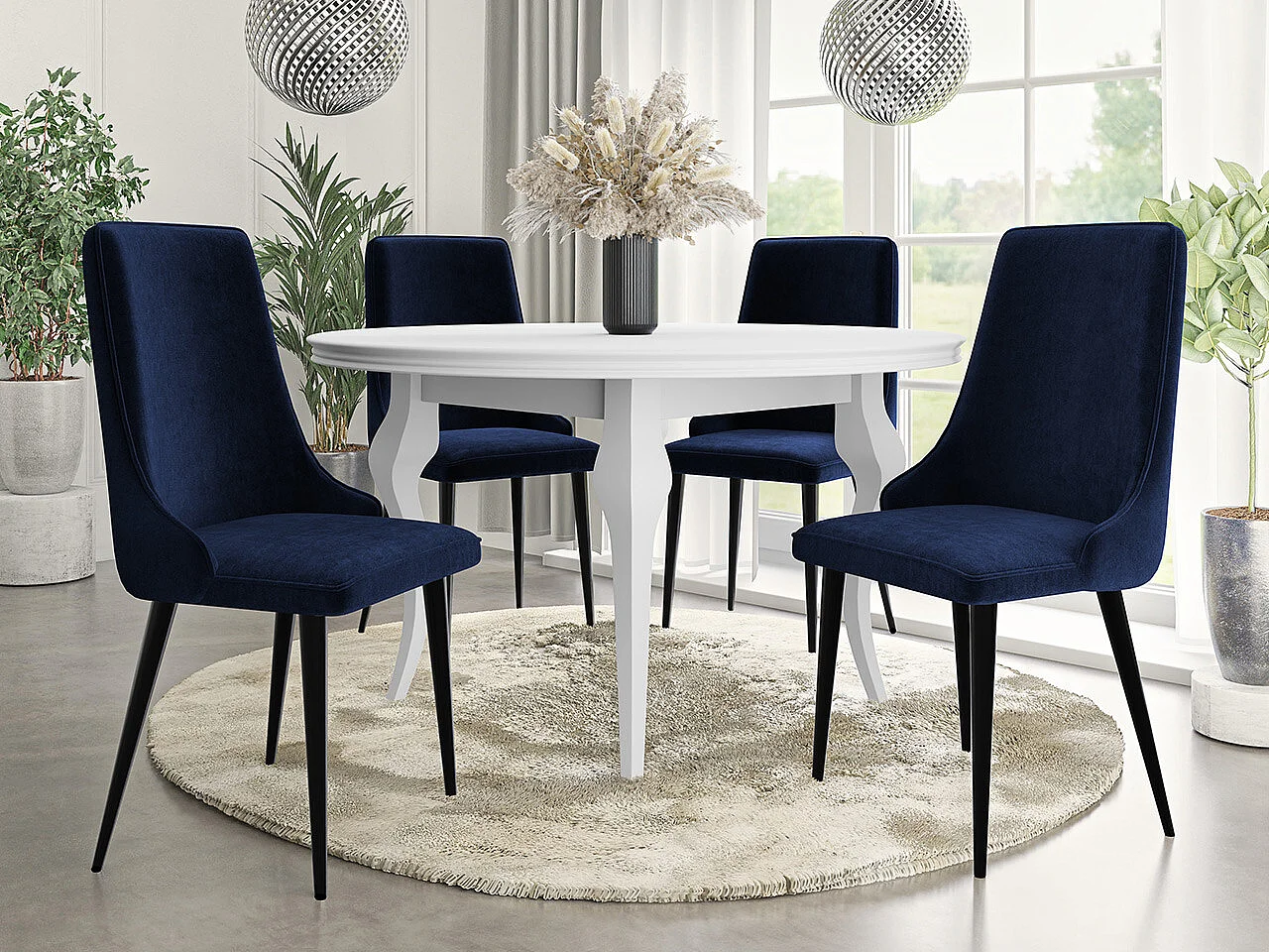 Sedia Jackson 106, 91x48x55cm, Arazzo, Metallico, Legno