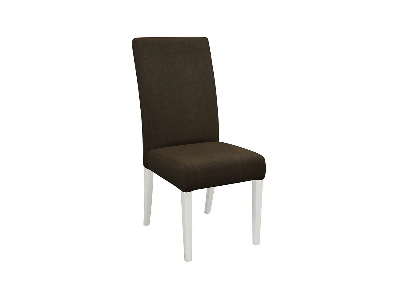 Chaise Sparks 184, Blanc|Brun foncé, 105x45x42cm, Tapisserie, En bois, Bois