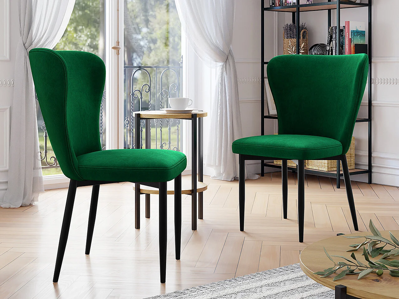 Chaise Jackson 105, 90x56x63cm, Tapisserie, Métallique, Bois