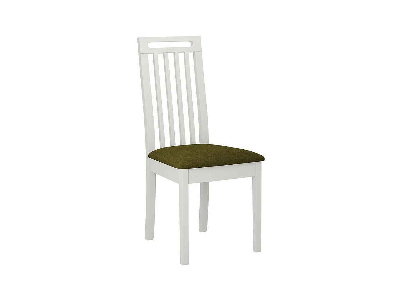 Chaise Victorville 348, Blanc|Vert, 96x47x53cm, Tapisserie, En bois, Bois