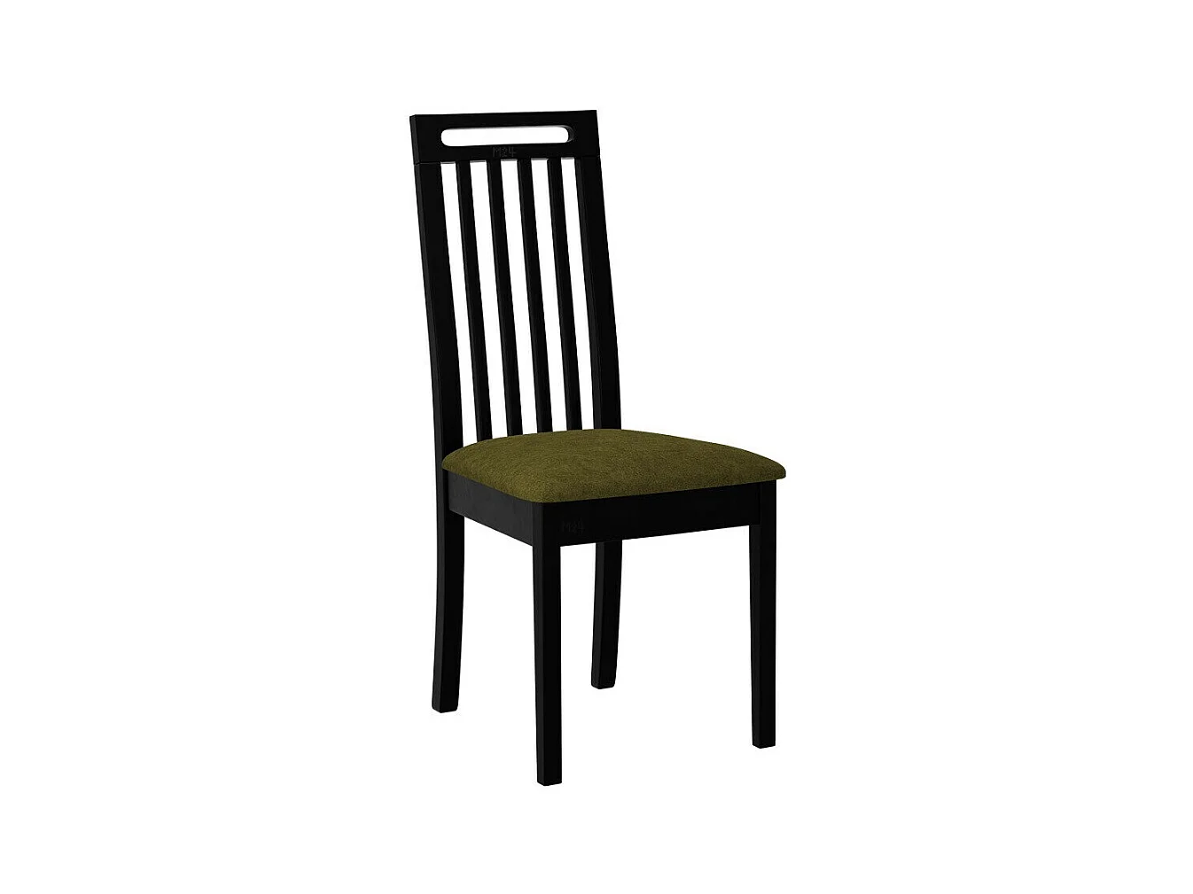 Chaise Victorville 348, Noir|Vert, 96x47x53cm, Tapisserie, En bois, Bois