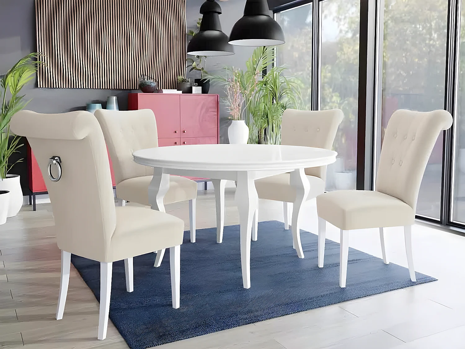 Silla Racine 107, 100x51x66cm, Tapiz, De madera, Aglomerado laminado