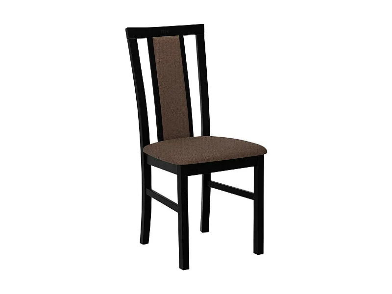 Silla Victorville 157, Marrón|Negro, 93x43x40cm, Tapiz, De madera, Madera