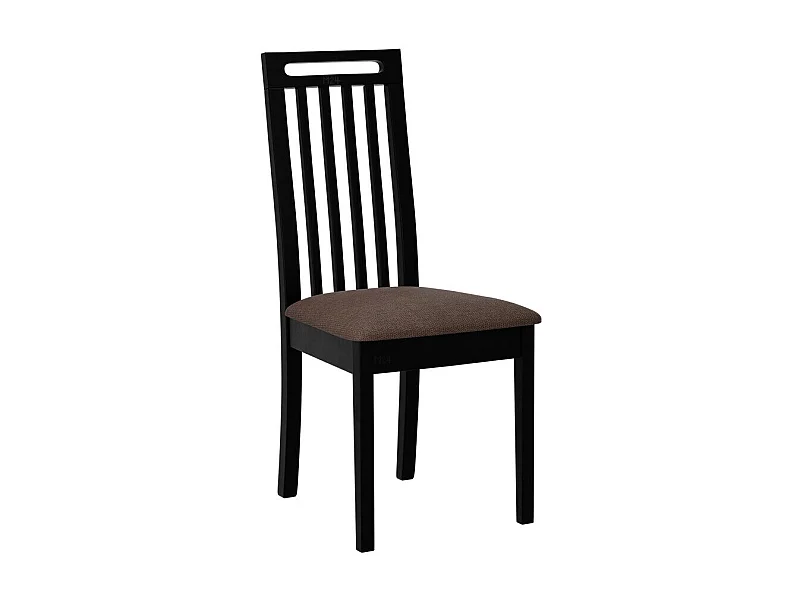 Silla Victorville 348, Marrón|Negro, 96x45x41cm, Tapiz, De madera, Madera