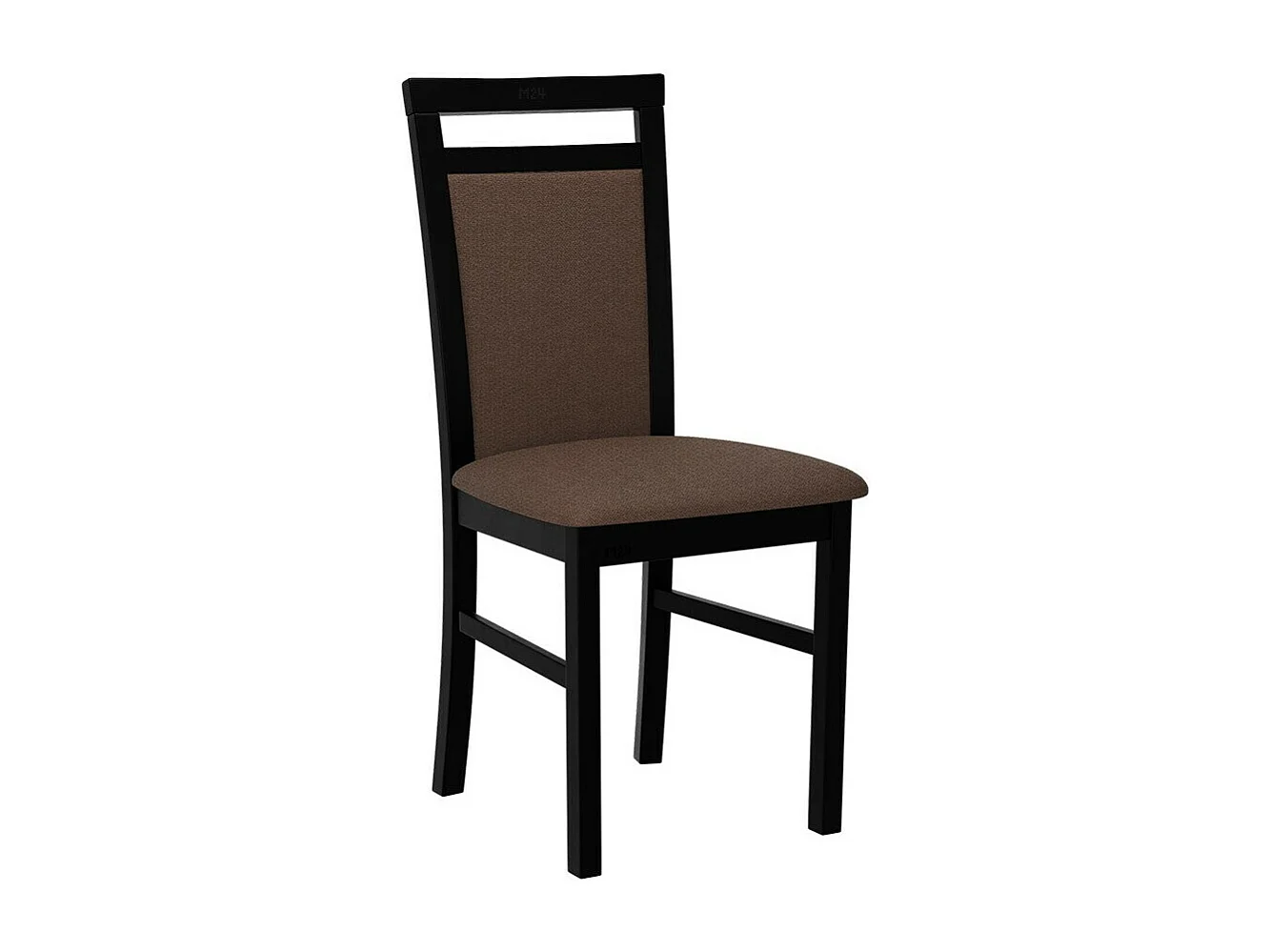 Chaise Victorville 154, Marron|Noir, 93x43x40cm, Tapisserie, En bois, Bois