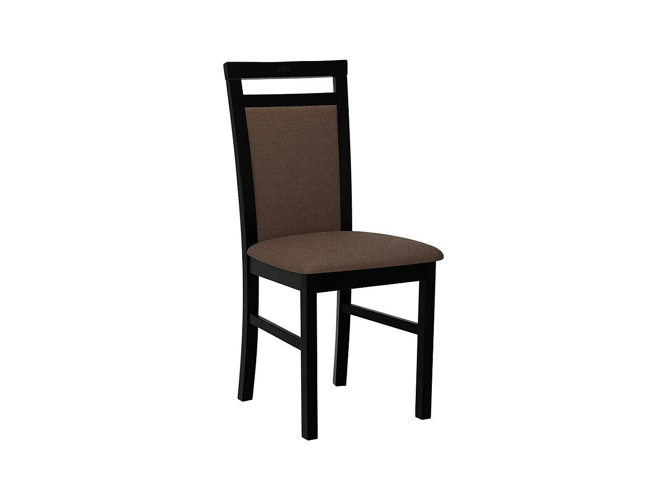 Silla Victorville 154, Marrón|Negro, 93x43x40cm, Tapiz, De madera, Madera