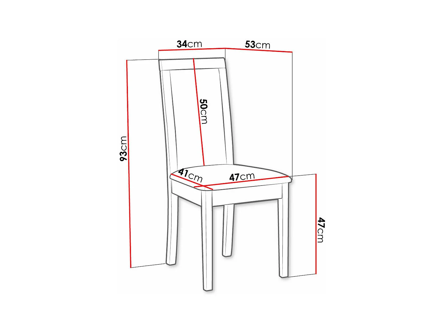 Chaise Victorville 343, Noyer|Marron, 93x47x53cm, Tapisserie, En bois, Bois