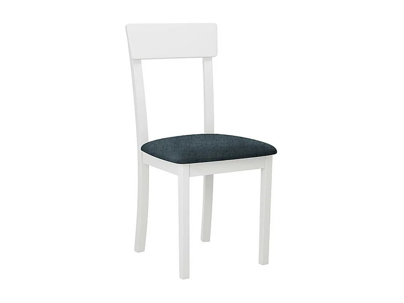 Silla Victorville 352, Blanco|Azul, 90x43x40cm, Tapiz, De madera, Madera