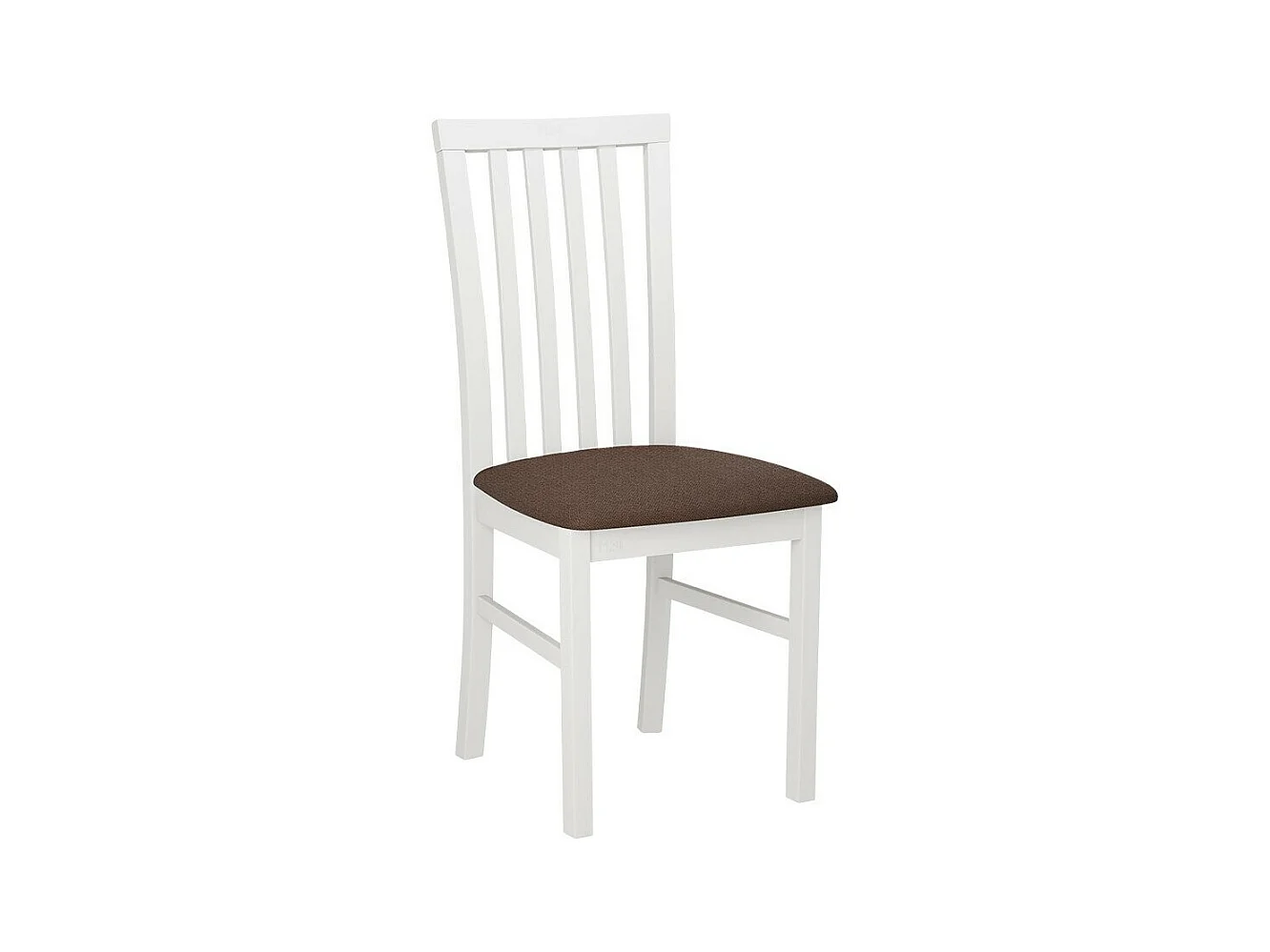 Chaise Victorville 155, Marron|Blanc, 93x43x40cm, Tapisserie, En bois, Bois