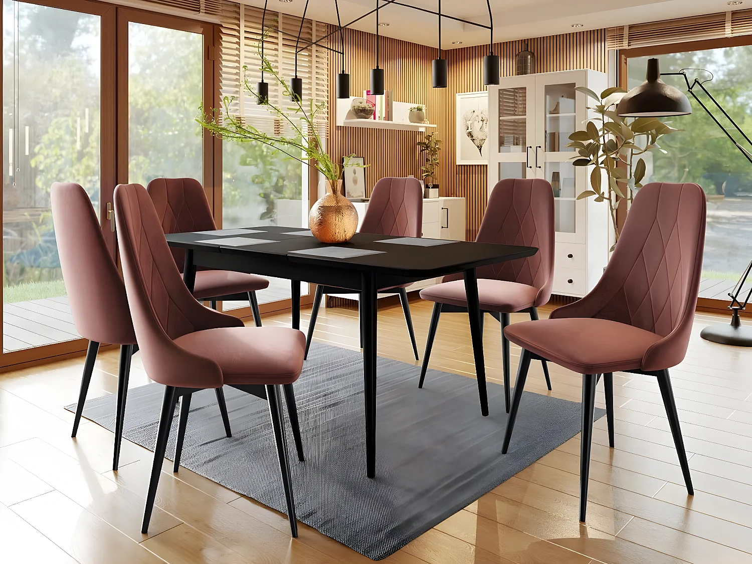 Chaise Racine 112, 99x54x60cm, Tapisserie, En bois, Stratifié