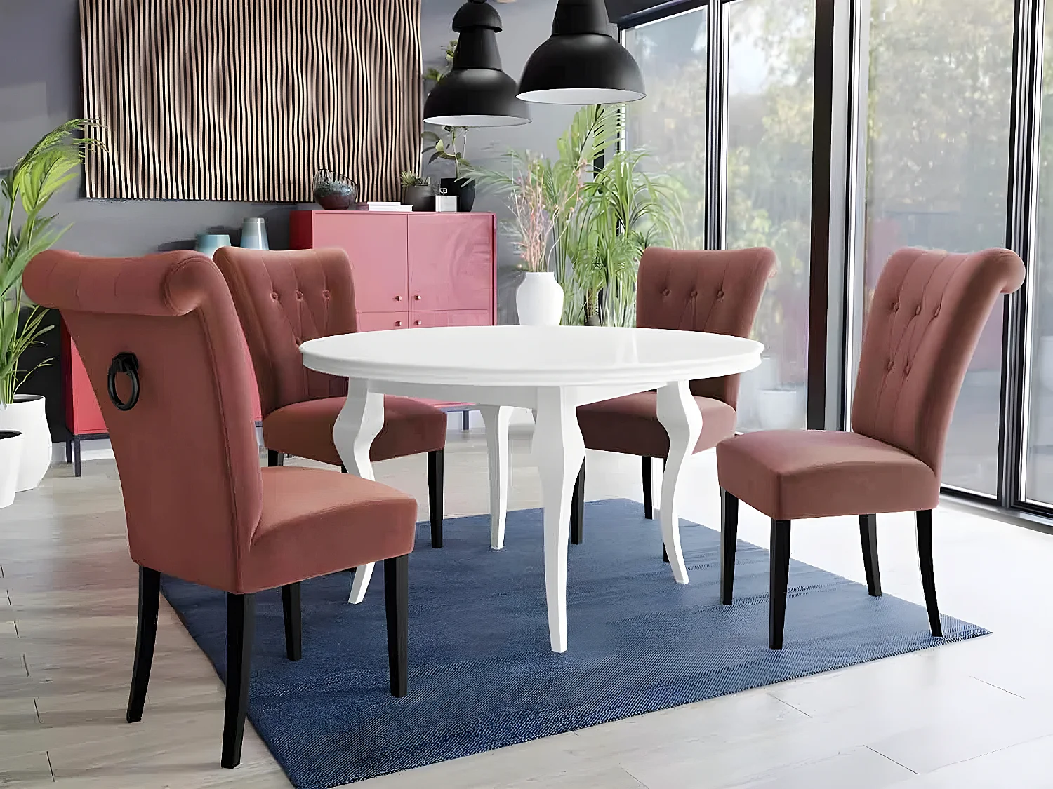 Chaise Racine 107, 100x51x66cm, Tissu, En bois, Stratifié