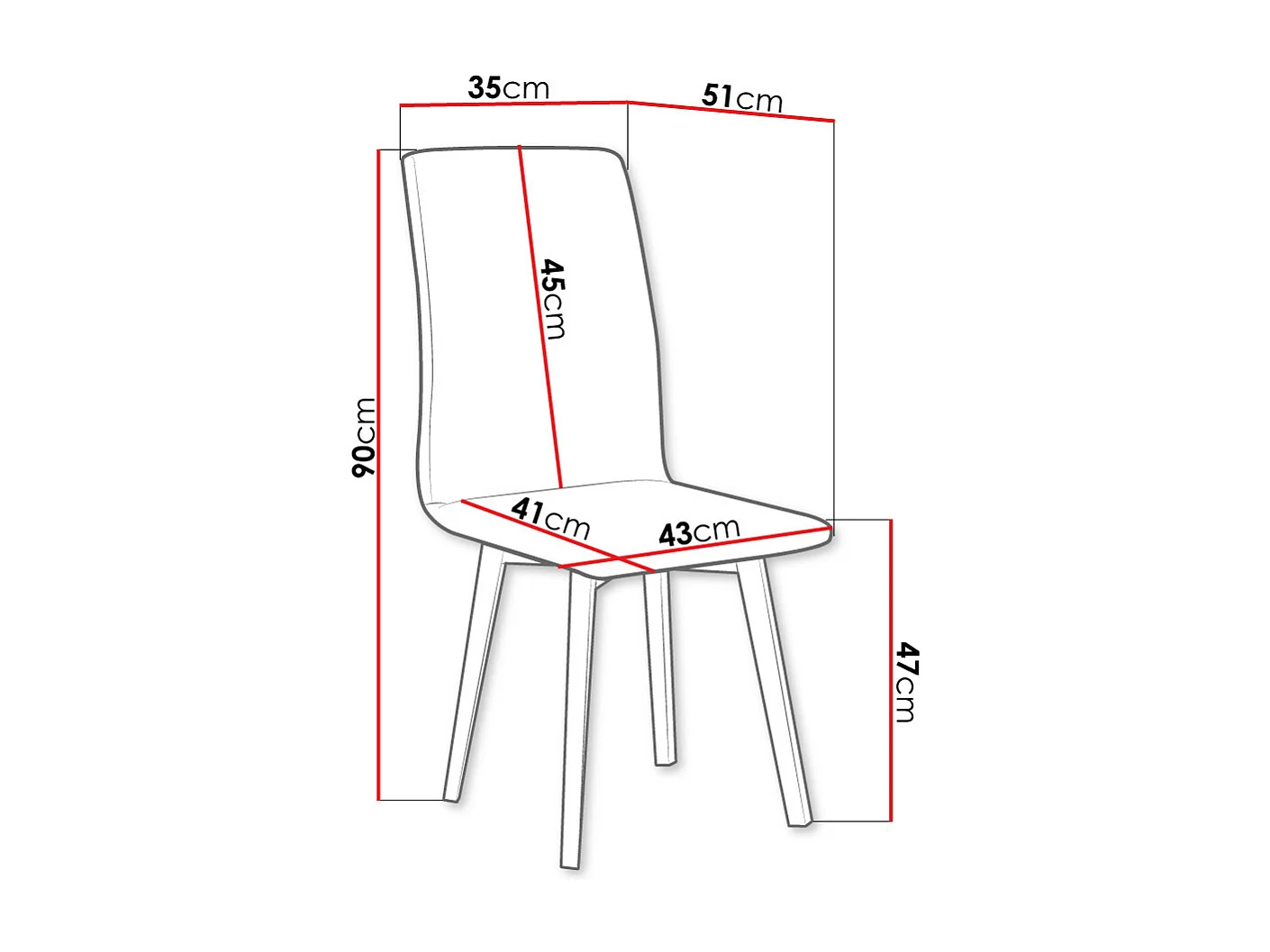 Chaise Victorville 268, Marron|Noir, 90x43x51cm, Tapisserie, En bois, Bois
