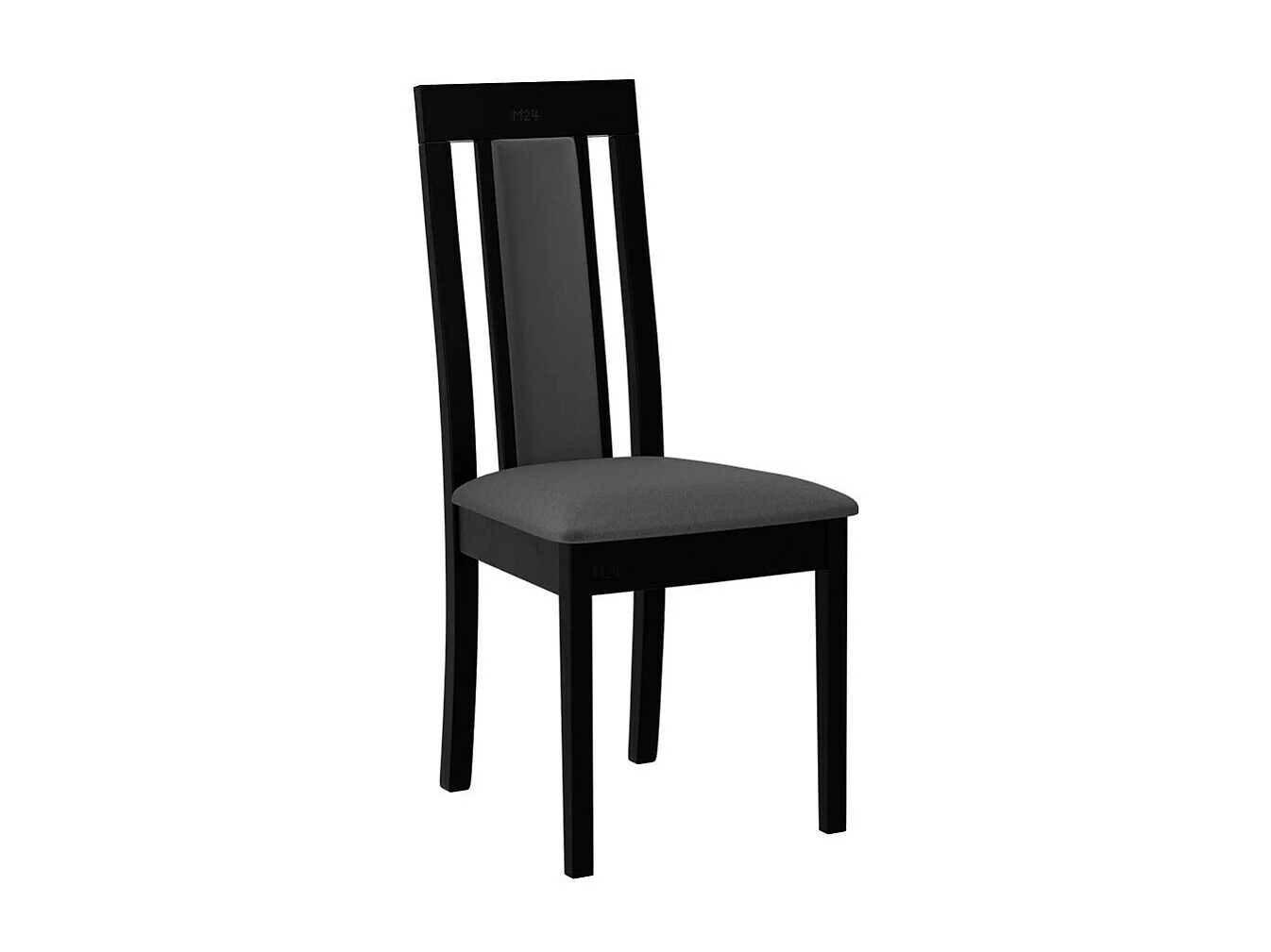 Silla Victorville 342, Gris oscuro|Negro, 96x45x41cm, Tapiz, De madera, Madera