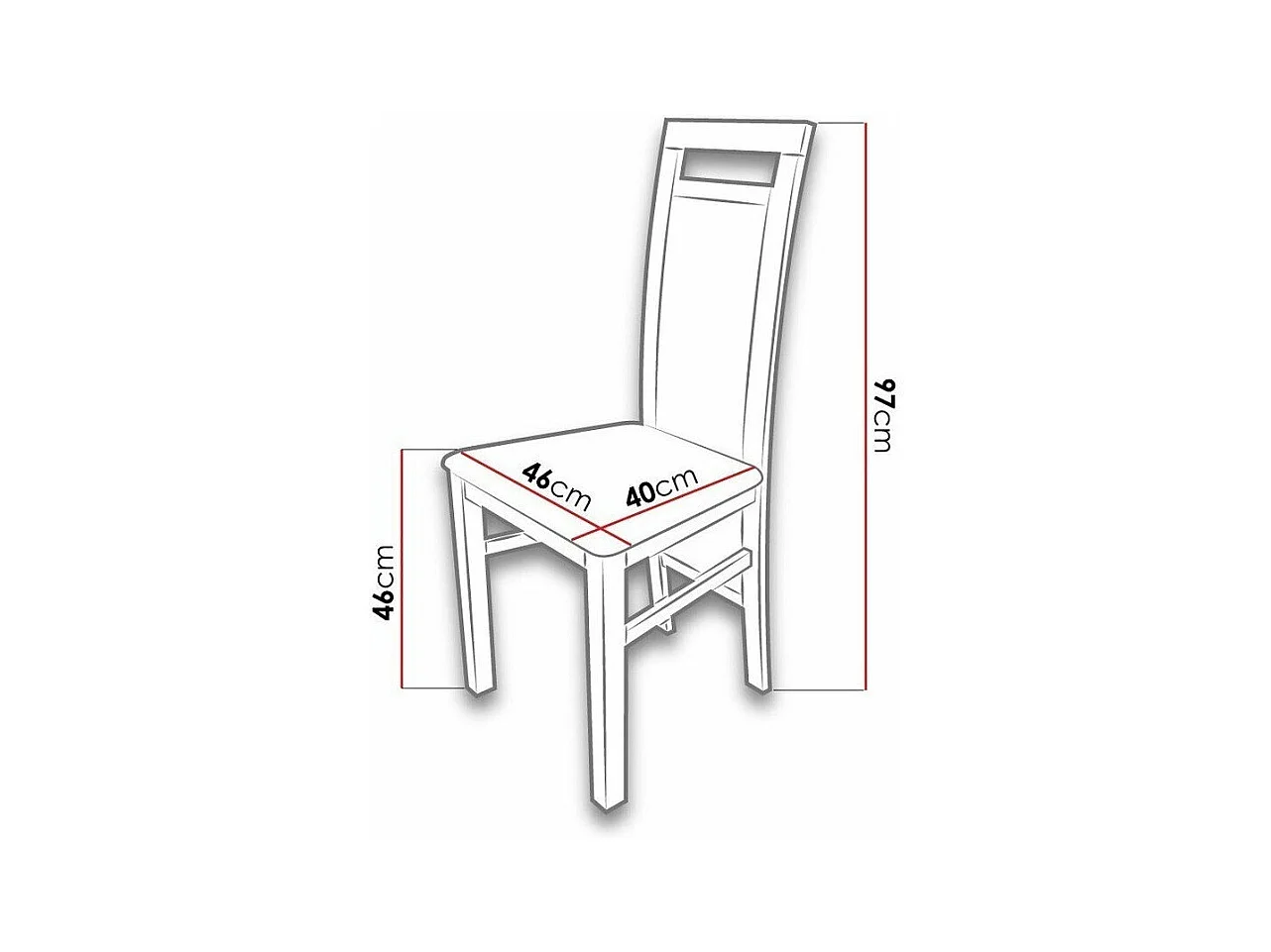 Silla Sparks 100, 97x46x40cm, Tapiz, De madera, Madera