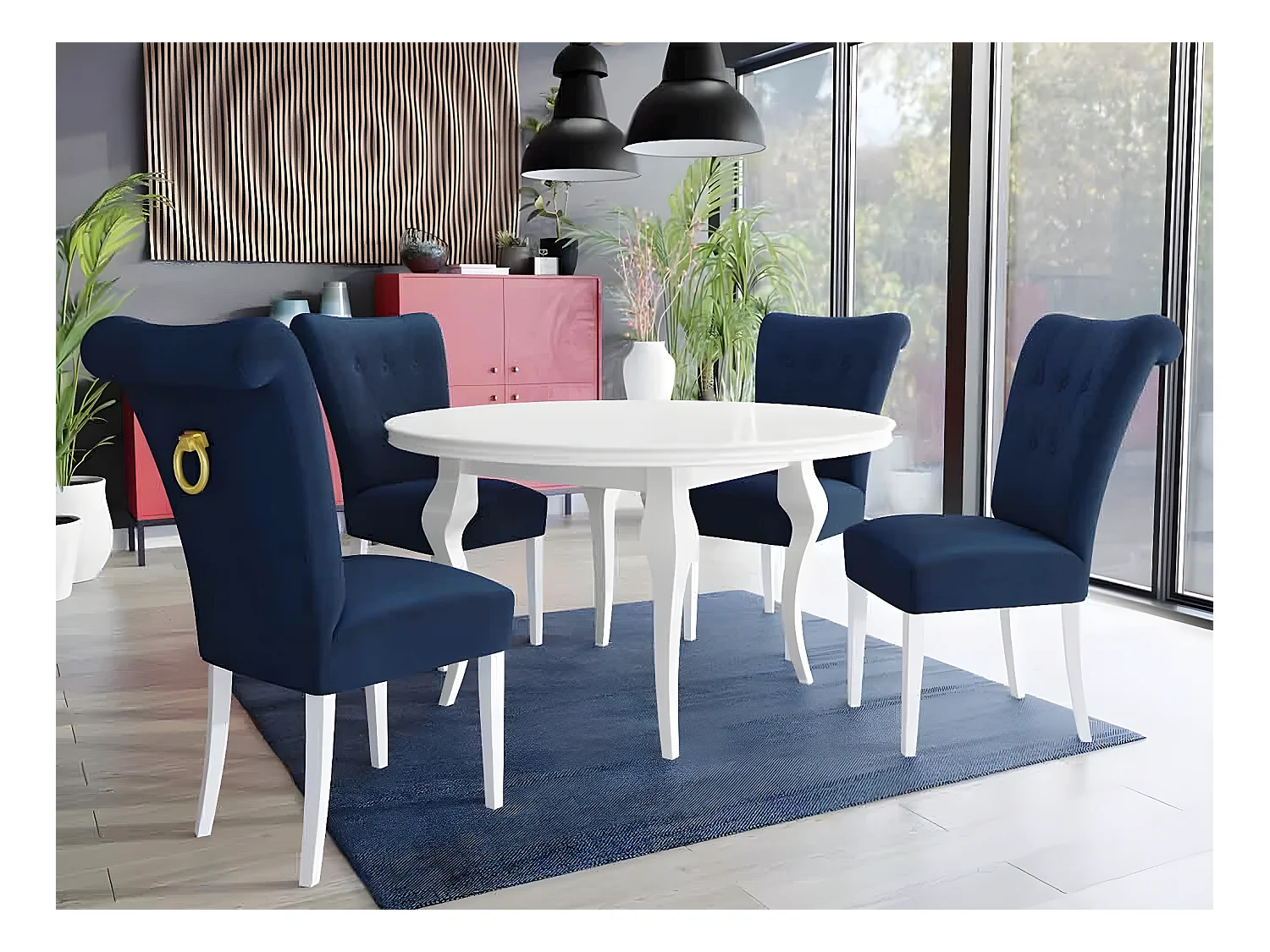 Sedia Racine 107, 100x51x66cm, Arazzo, Di legno, Truciolare laminato