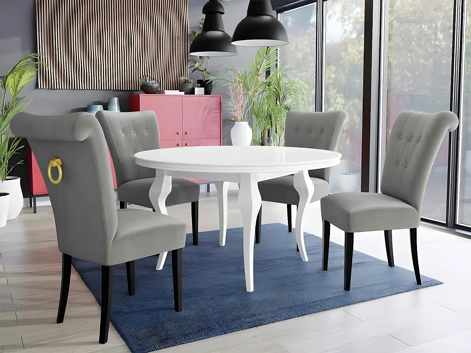 Silla Racine 107, 100x51x66cm, Tapiz, De madera, Aglomerado laminado