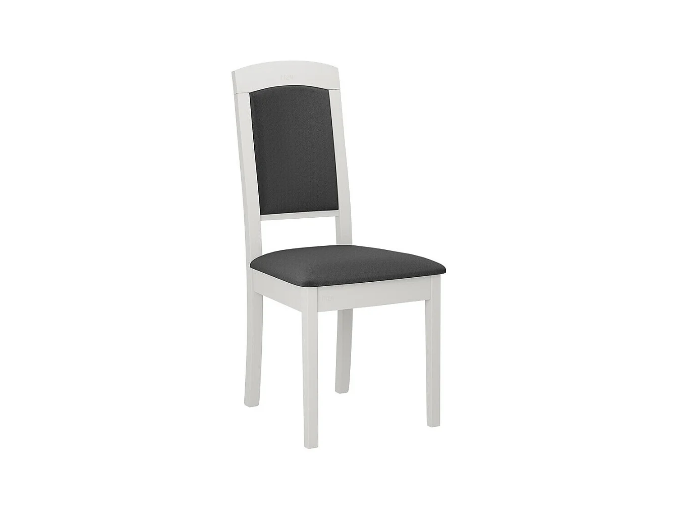Chaise Victorville 338, Blanc|Gris foncé, 96x47x52cm, Tapisserie, En bois, Bois