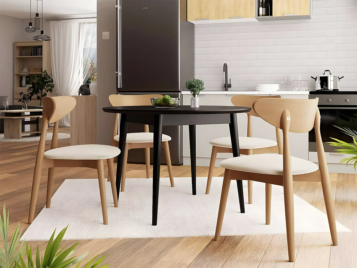 Silla Racine 110, 79x49x49cm, Tapiz, De madera, Aglomerado laminado