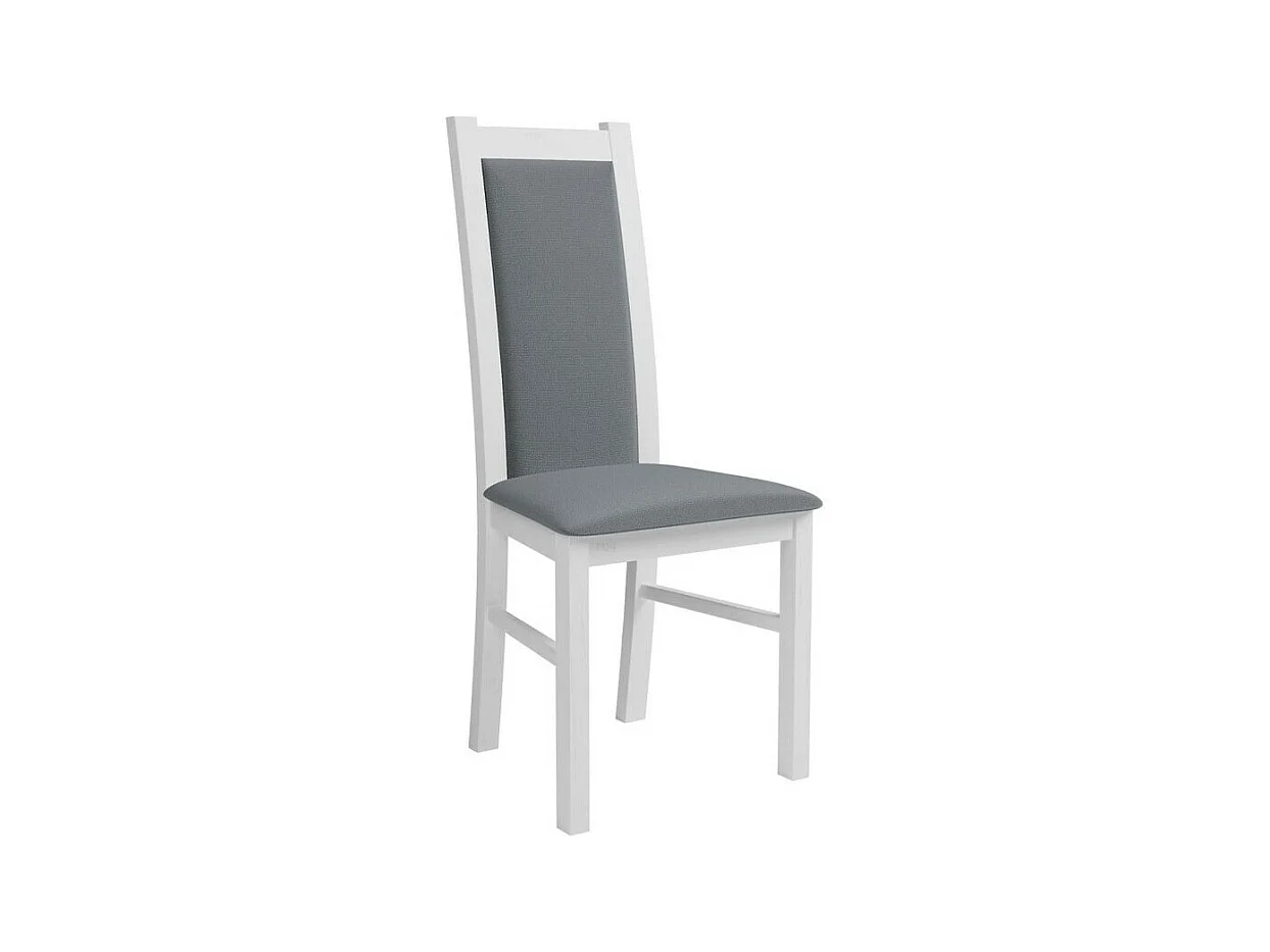 Chaise Sparks 116, Blanc|Gris, 95x44x40cm, Tapisserie, En bois, Bois