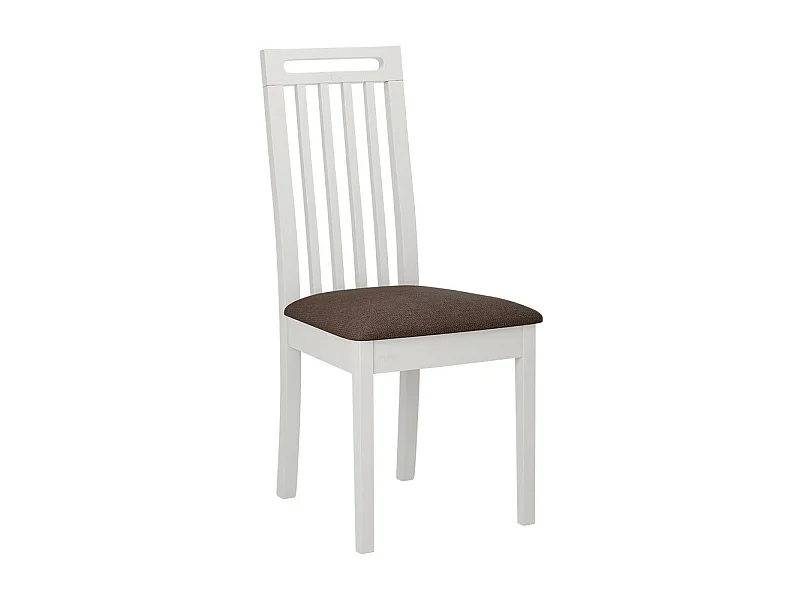 Chaise Victorville 348, Marron|Blanc, 96x47x53cm, Tapisserie, En bois, Bois