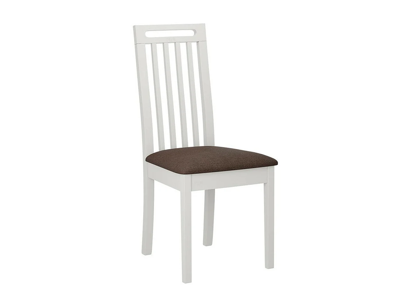 Chaise Victorville 348, Marron|Blanc, 96x47x53cm, Tapisserie, En bois, Bois