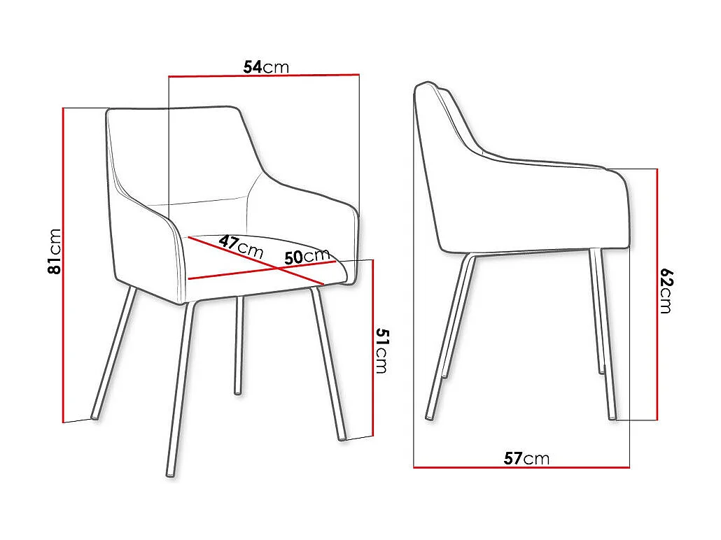 Silla Jackson 109, 81x54x57cm, Tapiz, Metálico, Madera