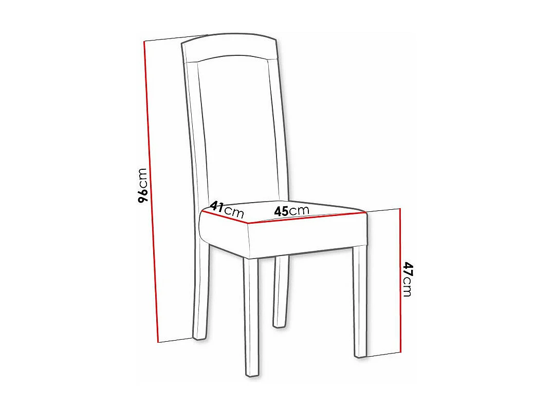 Chaise Victorville 345, Noyer|Marron, 96x45x52cm, Tapisserie, En bois, Bois