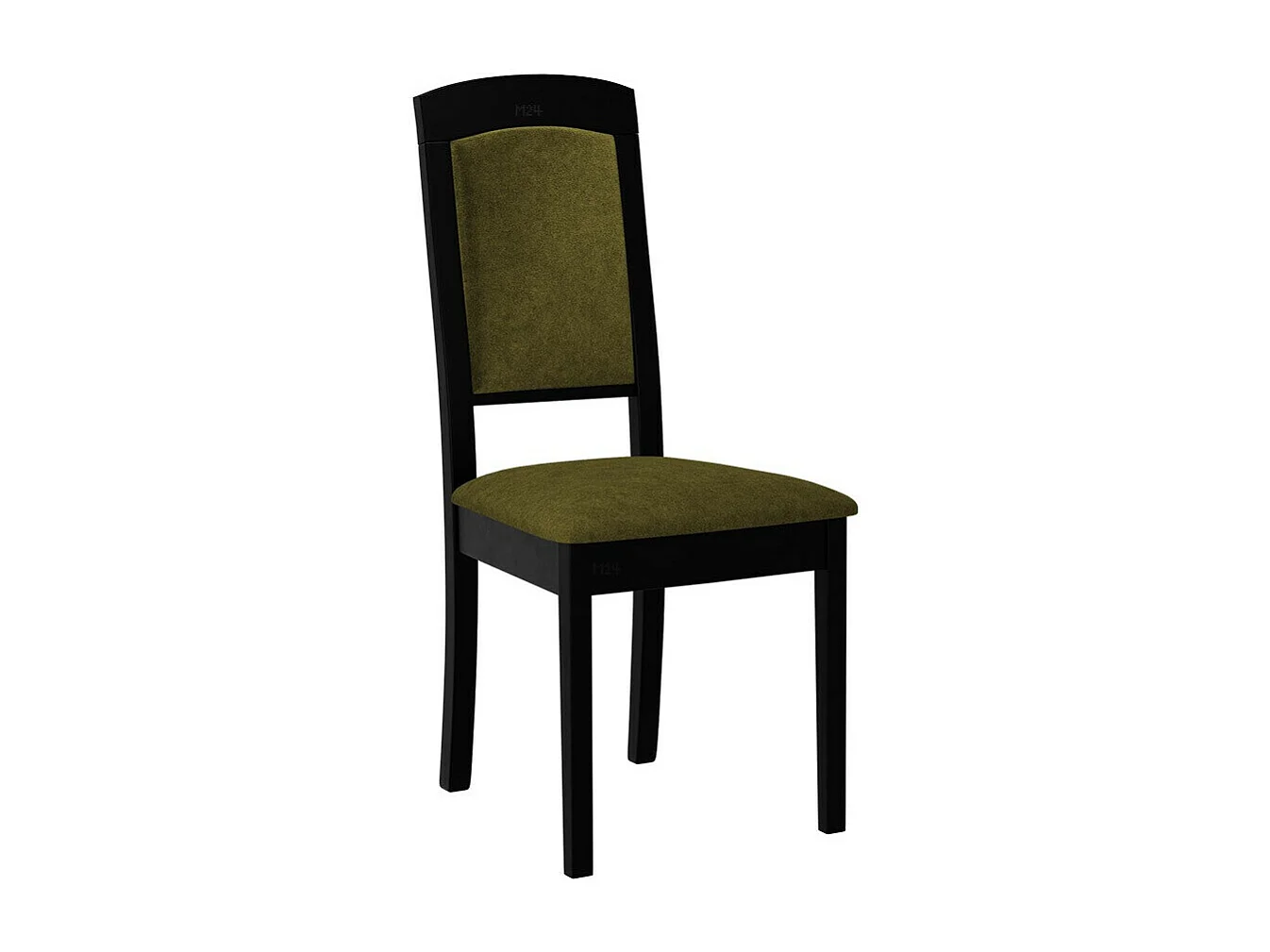 Chaise Victorville 338, Vert|Noir, 96x47x52cm, Tapisserie, En bois, Bois