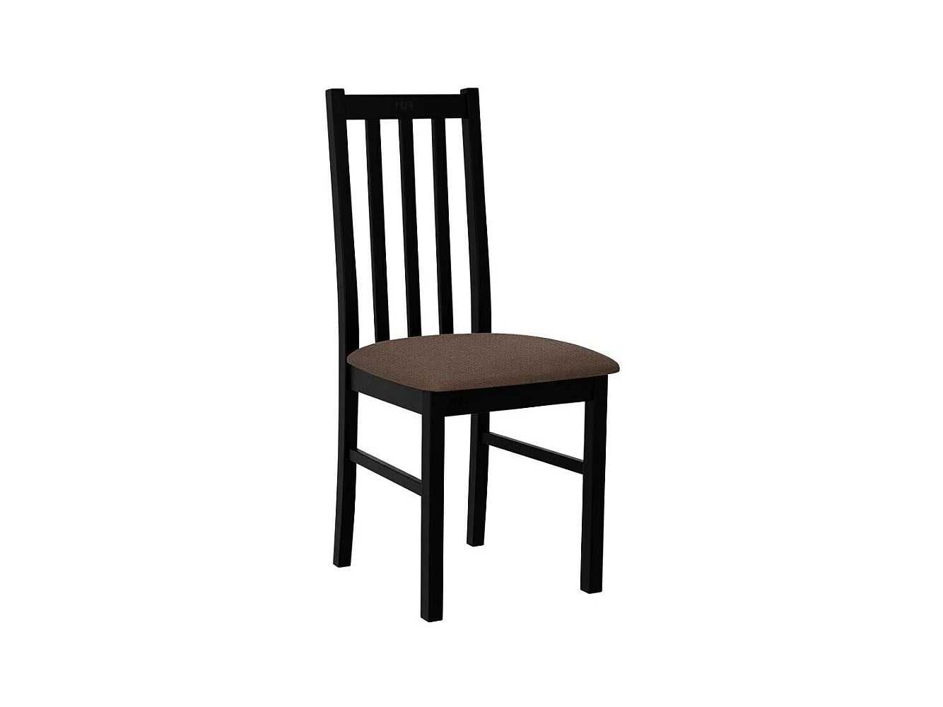 Chaise Victorville 141, Marron|Noir, 94x43x49cm, Tapisserie, En bois, Bois