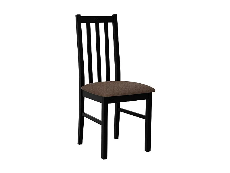 Silla Victorville 141, Marrón|Negro, 94x43x40cm, Tapiz, De madera, Madera