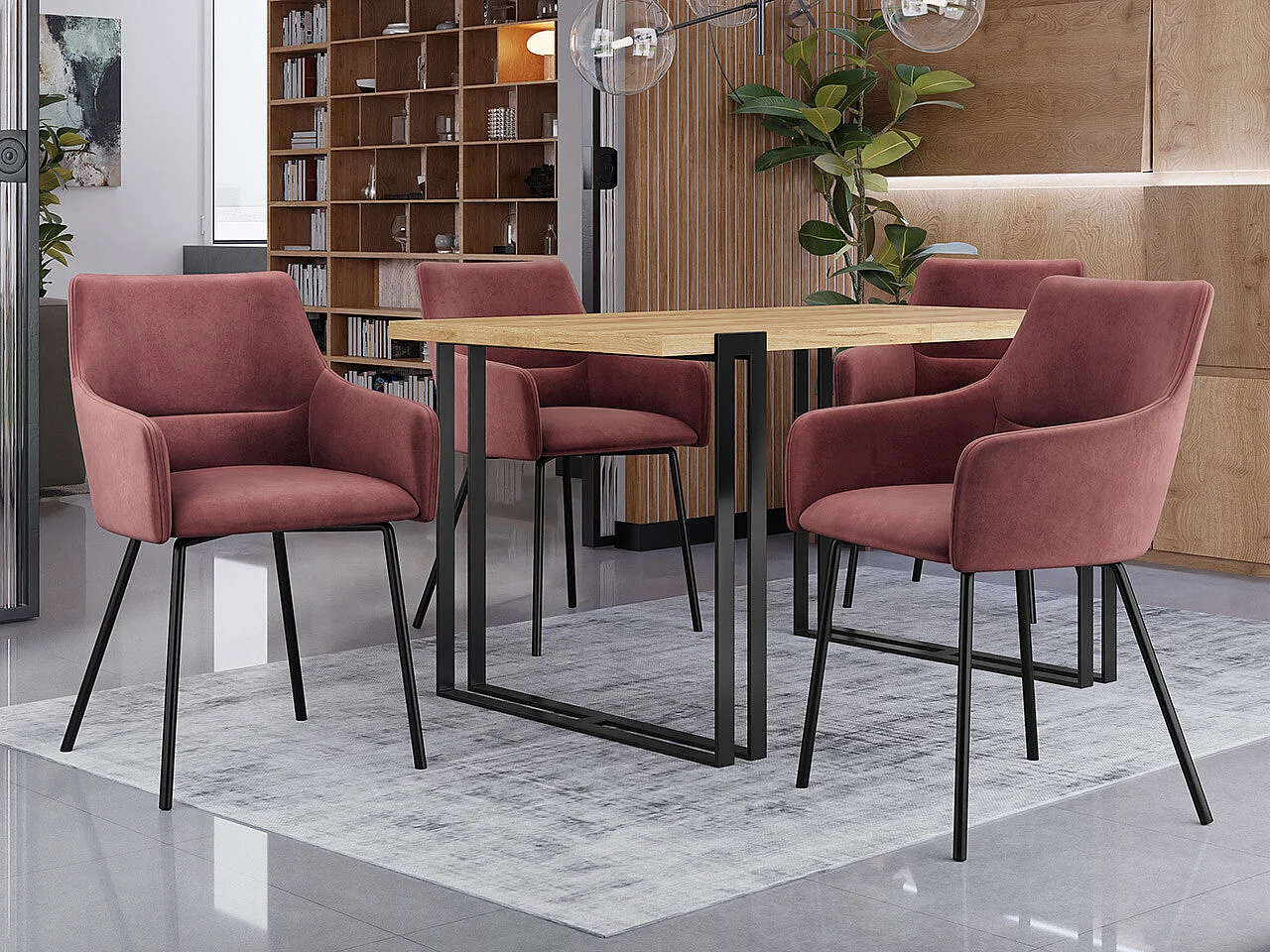 Chaise Jackson 109, 81x54x57cm, Tissu, Métallique, Bois