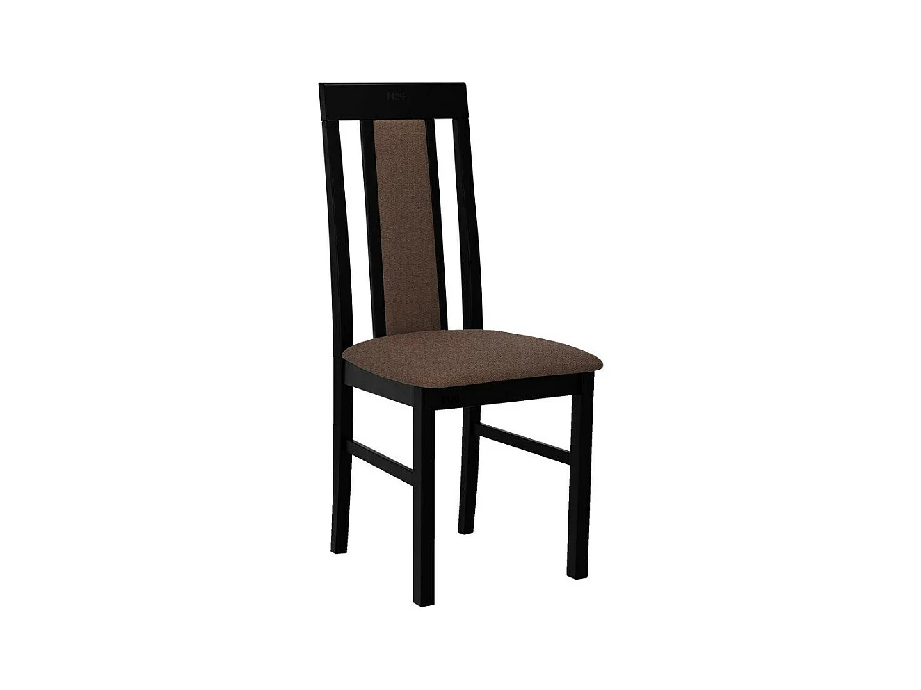 Chaise Victorville 165, Noir|Marron, 96x43x40cm, Tapisserie, En bois, Bois