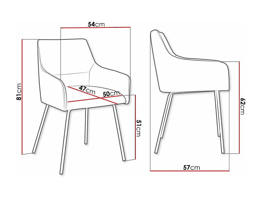 Silla Jackson 109, 81x54x57cm, Tapiz, Metálico, Madera